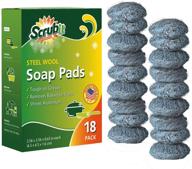 🧽 scrubit 18 pack steel wool soap pads: powerful metal scouring cooktop cleaning pads for easy grease and oil removal logo