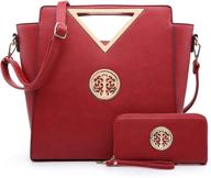 👜 stylish handbag triangle fashion satchel set for women: matching handbags, wallets, and satchels logo