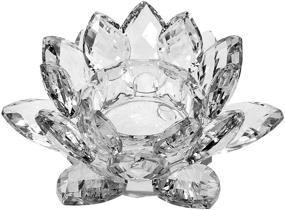 img 4 attached to Amlong Crystal Clear Crystal Lotus Tealight Candle Holder: Elegant 4.5 inch Gift Boxed Delight