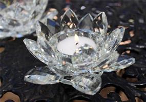 img 3 attached to Amlong Crystal Clear Crystal Lotus Tealight Candle Holder: Elegant 4.5 inch Gift Boxed Delight