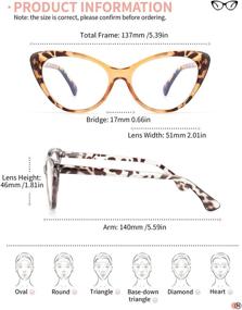 img 2 attached to 👓 5-Pack Women's NOVIVON Vintage Cat Eye Reading Glasses with Blue Light Blocking, Anti-Glare Filter, and UV Ray Protection