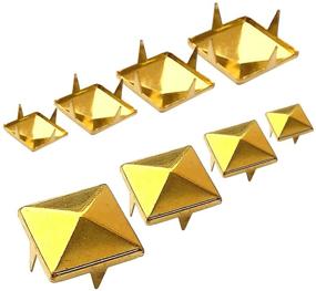 img 4 attached to ACTENLY Gold Rivet Kit - 160 Pieces of Handicraft DIY Spikes for Leather Clothing & Shoes