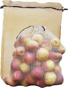 img 4 attached to 🛍️ ShoplineON Reusable Vegetable Storage Bags 30 lbs - Heavy Duty Grocery Mesh Sacks | Pack of 5 | Buy now for breathable, washable storage!