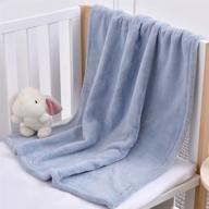 👶 soft flannel baby blanket for boys and girls - perfect for newborns, infants, and toddlers in cribs and strollers - ideal all-season nap blanket for daycare and preschool - light blue, s-30x40 inch logo