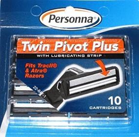 img 2 attached to 💈 60 Personna Twin Pivot Plus Cartridges - Lubricating Strip - Atra & Trac II Razor Blades - 6 Packs of 10