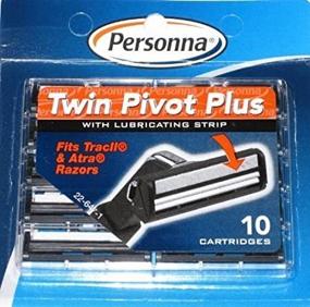 img 3 attached to 💈 60 Personna Twin Pivot Plus Cartridges - Lubricating Strip - Atra & Trac II Razor Blades - 6 Packs of 10