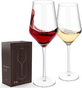 img 4 attached to 🍷 KOIOS Set of 2 Italian Hand Blown, Lead-Free Crystal Wine Glasses - 15oz Red Wine Glasses in Gift Box - Classic White Wine Glasses for Wedding, Christmas - Premium Wine Glasses, 9''H