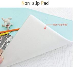 img 2 attached to 🖥️ Premium Mint Mouse Pad: Large Anti-Slip Desk Mat with Smartphone Stand, Pockets, Dividing Rule, Calendar, and Pen Groove - Waterproof Desk Protector Mat