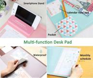 🖥️ premium mint mouse pad: large anti-slip desk mat with smartphone stand, pockets, dividing rule, calendar, and pen groove - waterproof desk protector mat logo