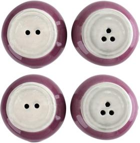 img 2 attached to Yesland 4 Pack Mason Jar Salt and 🍆 Pepper Shakers: Vintage Ceramic Farmhouse Decor for Kitchen (Purple)