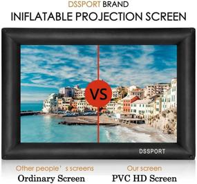 img 1 attached to DSSPORT 15ft Black Inflatable Movie Screen - Outdoor & Indoor Theater Projector Screen with Stand, Inflation Fan, Tie-Downs, Storage Bag - Front and Rear Projection