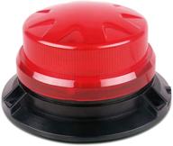 🚨 red led strobe light 12v-24v - 12 rotating flashing warning safety beacon lights with magnetic mount and 16 ft straight cord - ideal for vehicle, forklift, truck, tractor, golf carts, utv, car, bus (red) logo