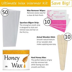 img 2 attached to 🕯️ Exuby Wax Warmer Kit for Hair Removal with ATC – 1lb Honey Hard Wax, Wax Strips, Sticks, Remover Wipes – Hard Wax vs. Wax Beans