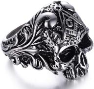 юдж джуэлерс стальное готическое кольцо с черепом винтажного масонского байкера: яркое украшение для смелого стиля и контраста. логотип
