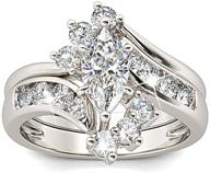 💍 exquisite jeulia marquise cut wedding set: sterling silver bypass rings with cubic zirconia & white diamond solitaire engagement rings perfect for promise & anniversary, complete with gift box logo