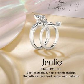 img 1 attached to 💍 Exquisite Jeulia Marquise Cut Wedding Set: Sterling Silver Bypass Rings with Cubic Zirconia & White Diamond Solitaire Engagement Rings Perfect for Promise & Anniversary, Complete with Gift Box