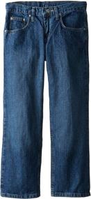 img 2 attached to 👖 Premium Select Relaxed Fit Straight Leg Jeans for Boys by Lee