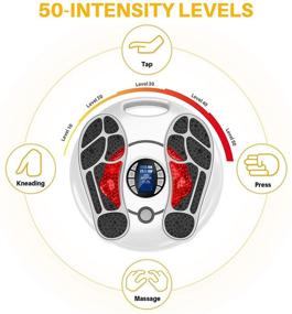 img 1 attached to Массажер для ног восстановления сил: снимите боль с помощью устройства для стимуляции кровообращения в ногах и стопах с детектором EMS - 25 режимов, 50 уровней интенсивности (подходит для FSA/HSA) - устройство TENS с пультом и 4 электродами.