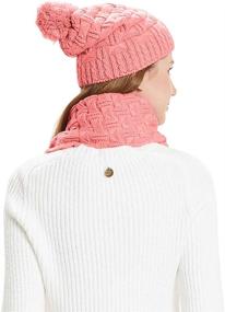 img 2 attached to 🧣 Warm and Fashionable: HANERDUN Women Girls Knitted Hat and Scarf Set for Winter