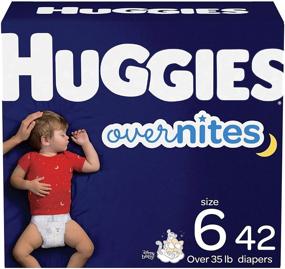 img 4 attached to Huggies Overnites Diapers Size 6 - 42 Ct: The Ultimate Nighttime Solution for Your Baby's Comfort