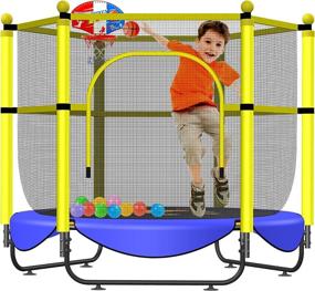 img 4 attached to 🤸 Jump into Fun with Trampoline Kids Recreational Trampolines Basketball