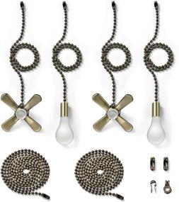 img 4 attached to 🏮 Bronze Fan Pull Chain Set with 35.4-inch Extension - Kinghouse 2 PCs 13.6-inch 3.2mm Beaded Ball Fan Pull Chain Set, Includes Beaded and Pull Loop Connectors (2 Sets)