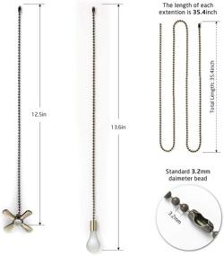 img 3 attached to 🏮 Bronze Fan Pull Chain Set with 35.4-inch Extension - Kinghouse 2 PCs 13.6-inch 3.2mm Beaded Ball Fan Pull Chain Set, Includes Beaded and Pull Loop Connectors (2 Sets)