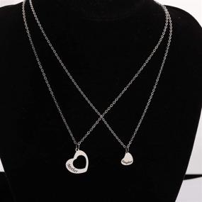 img 1 attached to 👩 KUIYAI Mother Daughter Necklace Set - Matching Heart Mom and Me Jewelry, Set of 2