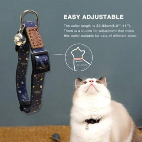 img 1 attached to 🐱 ENVY COLLECTION Black Cat Collar Set with Breakaway Safety Buckle - Includes Collar, Bow Tie, and Bandana, Adjustable Size, Ideal for Cats, Kitties, Puppies, and Small Rabbits