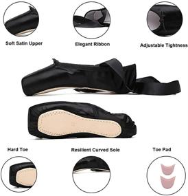 img 3 attached to 🩰 Improve Your Ballet Performance with Canvas Professional Ballet Dance Pointe Girls' Shoes in Athletic Design