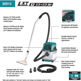 img 3 attached to Makita XCV13PT Lithium Ion Cordless Extractor