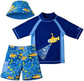 img 3 attached to 🦈 UV SKINZ Boys' 3 Piece Shark Clothing Set in Green