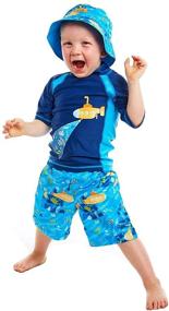 img 4 attached to 🦈 UV SKINZ Boys' 3 Piece Shark Clothing Set in Green