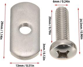 img 2 attached to Lixada 4 Stainless Steel Kayak Rail/Track Screw and Track Nut Hardware Gear Mounting Replacement Kit for Kayaks, Canoes, Boats, and Rails