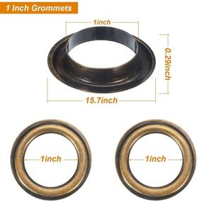 img 3 attached to 🔘 25 Sets Bronze Metal Eyelets Kit: 1 Inch Grommets with Washers for Leather, Tarp, Canvas - Curtain Grommet Set