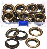 🔘 25 sets bronze metal eyelets kit: 1 inch grommets with washers for leather, tarp, canvas - curtain grommet set logo