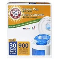 🎒 munchkin arm &amp; hammer diaper pail snap, seal and toss refill bags - 900 count, pack of 30 logo