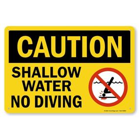 img 4 attached to Caution Shallow Diving SmartSign Plastic