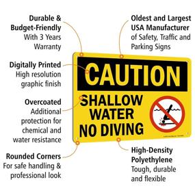 img 1 attached to Caution Shallow Diving SmartSign Plastic