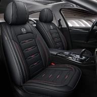 upgrade your ride with youth faction luxury leather car seat covers - full set of 5 seats, universal fit in black logo