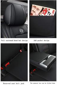 img 1 attached to Upgrade Your Ride with Youth Faction Luxury Leather Car Seat Covers - Full Set of 5 Seats, Universal Fit in Black