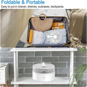 img 1 attached to 🌬️ TDONE Foldaway Oscillating Table Fan with Remote Control - Rechargeable Portable Standing Fan, 7200mAH Folding Misting Fan, Telescopic Pedestal Floor Fan for Home Office Outdoor, 3 Speeds with Light