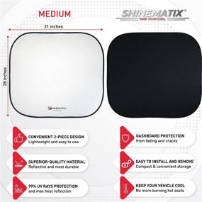 img 3 attached to SHINEMATIX 2-Piece Windshield Sunshade - Ultimate UV Protection for Sedans, SUVs, and Trucks - Keep Your Vehicle Cool with Premium 210T Reflective Material