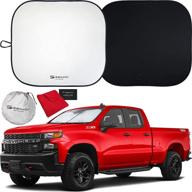 shinematix 2-piece windshield sunshade - ultimate uv protection for sedans, suvs, and trucks - keep your vehicle cool with premium 210t reflective material logo