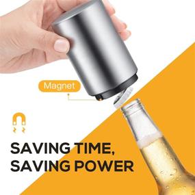 img 1 attached to Swaytail Premium Stainless Steel Beer Bottle Opener - Automatic Wine Bartender Tool with Press & Pop Lid Open Feature - Portable, No Damage, Quick Cap Opener for Kitchen, Home Bar, Restaurant - Household Utensils