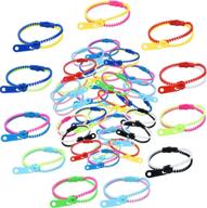 vibrant jetec zipper bracelet set: 60 pieces friendship fidget sensory toys for kids' birthday parties & school fun, mixed colors logo