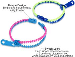 img 2 attached to Vibrant Jetec Zipper Bracelet Set: 60 Pieces Friendship Fidget Sensory Toys for Kids' Birthday Parties & School Fun, Mixed Colors