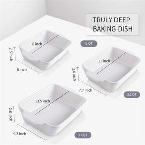 img 2 attached to KOOV Bakeware Set: Ceramic Baking Dish Set for Cooking, Cake 🍽️ Dinners, and Kitchen - 9 x 13 Inches, 3-Piece (Set of 3, White)