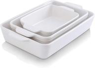 koov bakeware set: ceramic baking dish set for cooking, cake 🍽️ dinners, and kitchen - 9 x 13 inches, 3-piece (set of 3, white) логотип