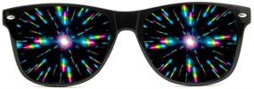 img 4 attached to 🌈 GloFX Ultimate Diffraction Glasses - Matte Black Limited Edition: Unforgettable Rave Eyewear with Rainbow Prism Kaleidoscope Refraction Lenses